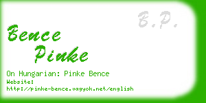 bence pinke business card